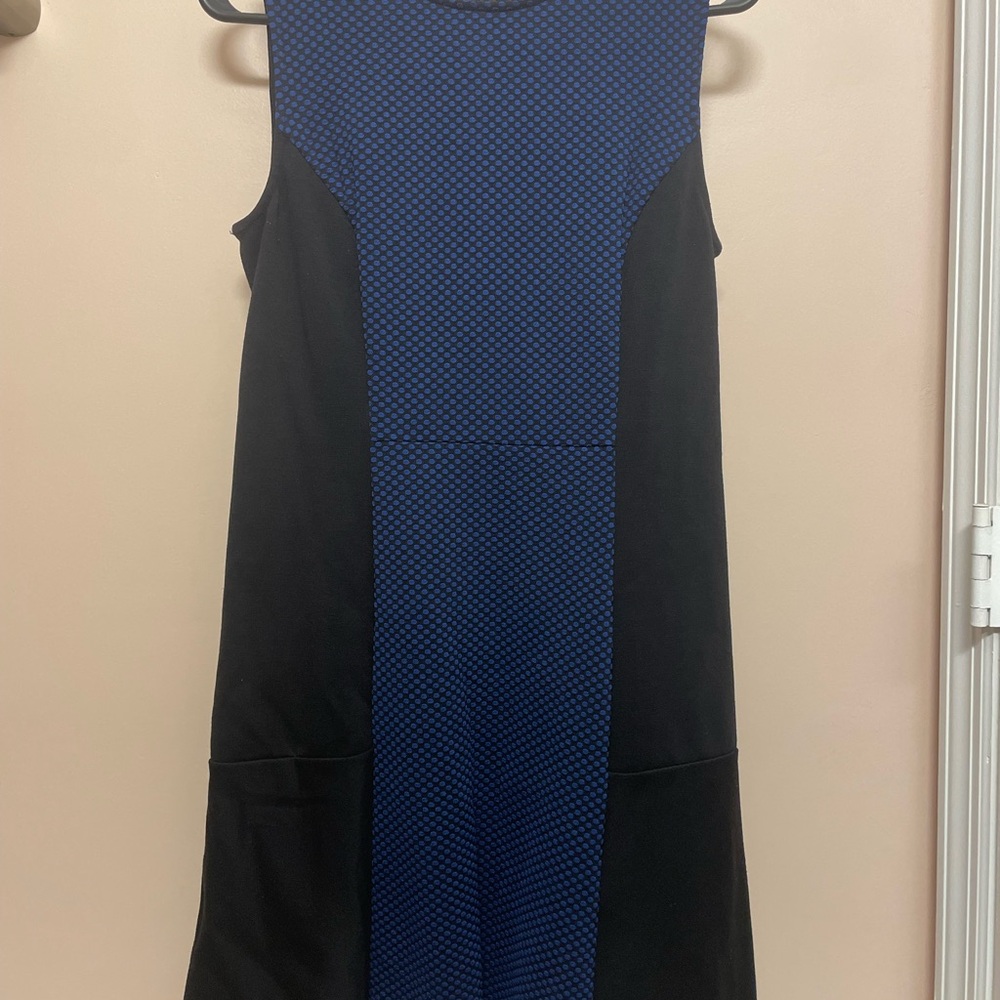 Daisy Fuentes Black and Blue Polka Dot Dress